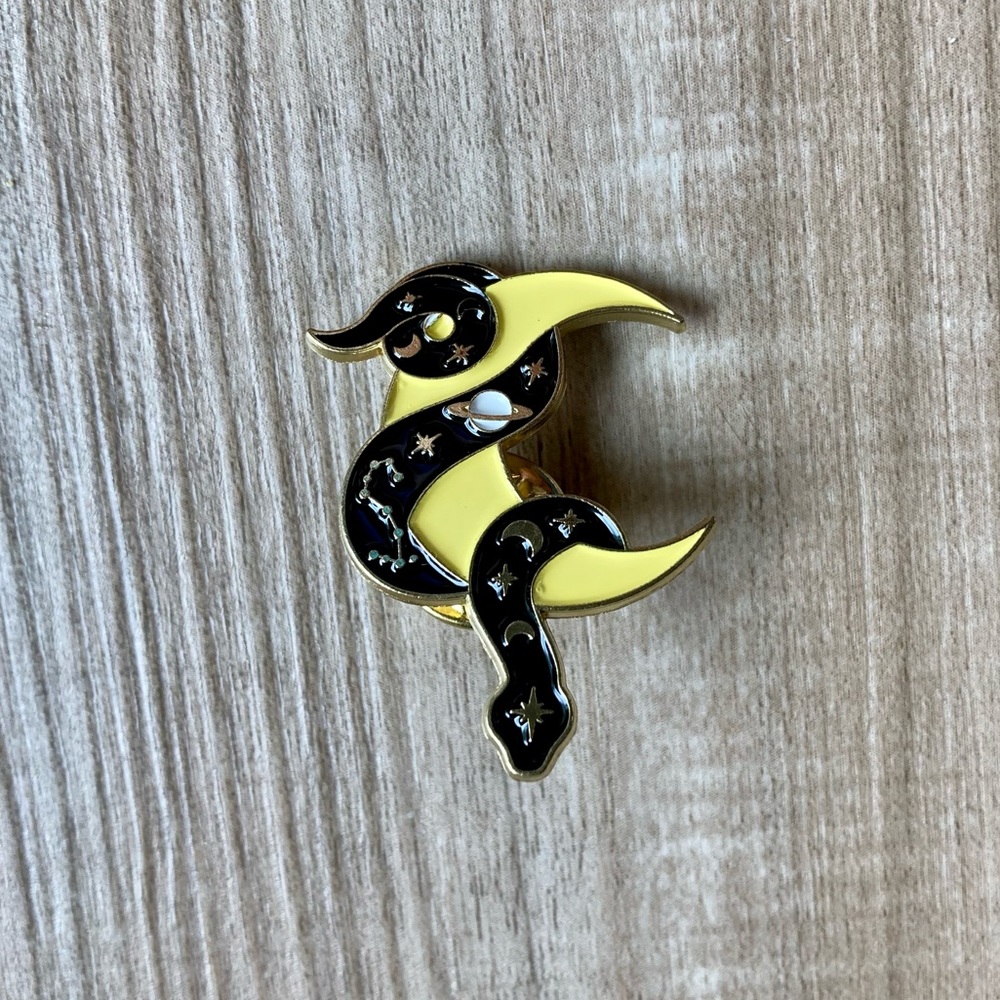 🔥BOGO! Celestial Snake Moon Enamel Pin